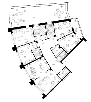 Петровская Доминанта - планировка пятикомнатной квартиры