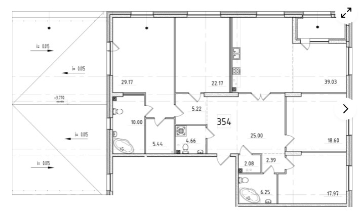 планировка четырехкомнатной квартиры Петровская Доминанта